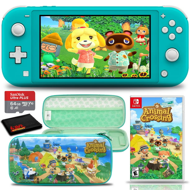 Nintendo Switch Lite Turquoise Bundle with Animal Crossing, Case, and 64GB  Card