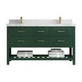 thumbnail image 2 of Willow Collections  60 in. W x 22 in. D Parker Double Sink Bathroom Vanity with Countertop Lafayette Green 2" Calacatta Nuvo, 2 of 5