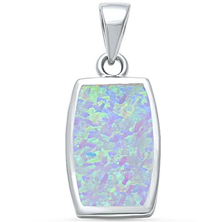 - White Fire Opal .925 Sterling Silver Pendant