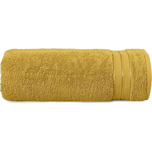 Mocassi Turkish Cotton Jumbo Bath Towel, 1-Piece, 35" x 70", Highly Absorbent - Soft Bathroom Towel, Gold