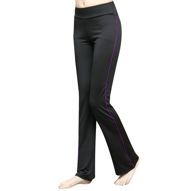 Yoga Pants Plus Stretch Cotton Foldover Waist Bootleg Workout Yoga Pants 