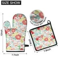 thumbnail image 6 of Pioneer Flower Kitchen Oven Mitt and Pot Holder Sets 2 Pcs for Baking, Cooking and Grilling, Heat Resistant Up To 392 °F, 6 of 7
