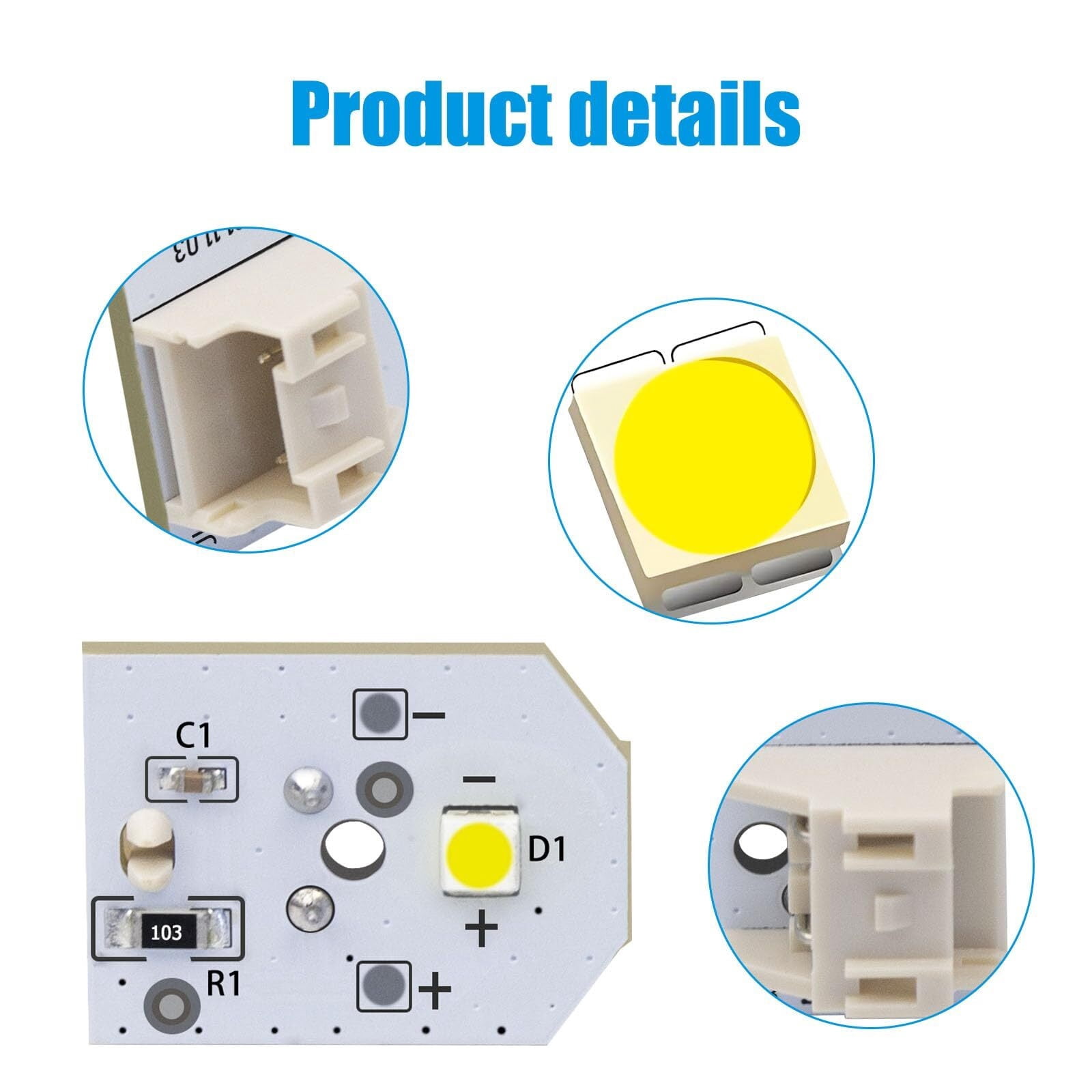 WR55X25754 LED Refrigerator Light Bulb for GE Fridge Light Bulb Replacement WR55X11132 WR55X26486 WR55X30602 EAP12172918 AP6261806 PS12172918 (4 Pack)
