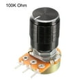 thumbnail image 2 of Uxcell 5 packs Variable Resistors Single Turn Rotary Carbon Film Taper Potentiometer, 2 of 5