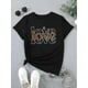 thumbnail image 2 of 1pc Women'S Casual Polyester T-Shirt with Leopard Print Heart & LOVE Letters, Crew Neck, Short Sleeve, Knit Fabric Top for All Seasons, 2 of 7