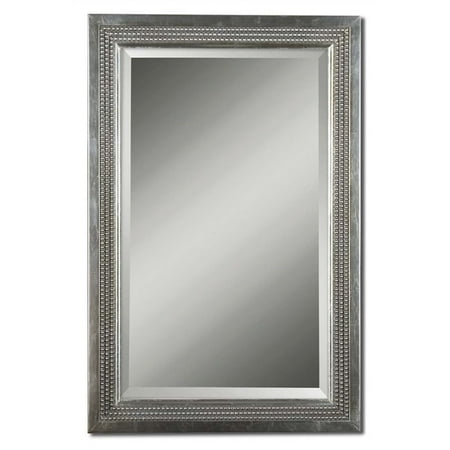 Uttermost Metal Leaves - Uttermost Triple Bead Decorative Mirror in Silver Leaf and Gray Glaze