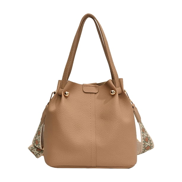 Bolso tipo cubo para mujer, ligero, moderno, informal, con correa ajustable Marrón
