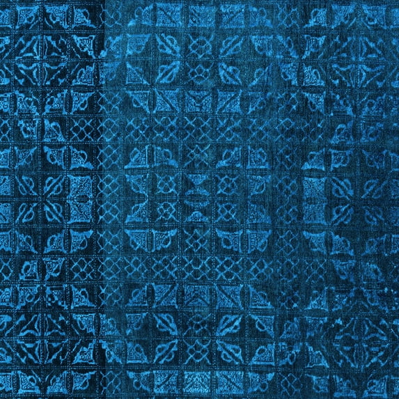 Ahgly Company Indoor Square Abstract Light Blue Modern Area Rugs, 5' Square
