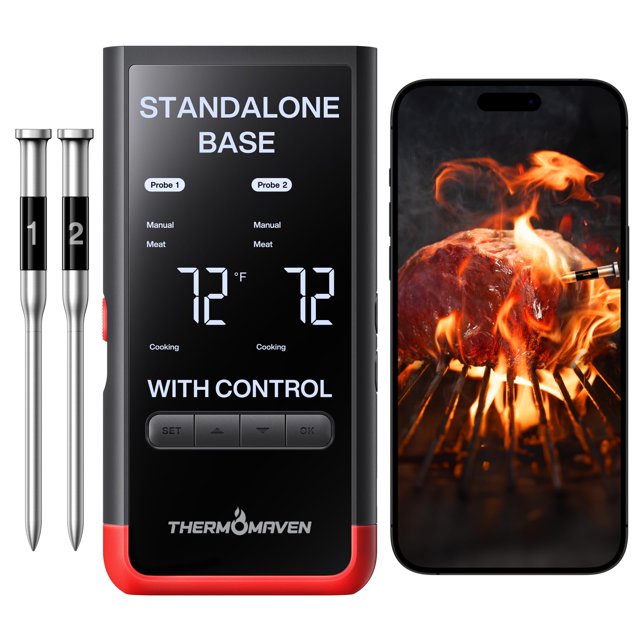 Termometro Inteligente Para Carne ThermoMaven P2 Inalambrico Con Wifi Bluetooth Y Doble Sonda