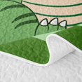 thumbnail image 5 of Manfei Cartoon T-Rex Dino Quilt King,Funny Grass Paw Print King Coverlet Set,Green Yellow,3-Piece,1 Bedspread and 2 Pillowcases, 5 of 7