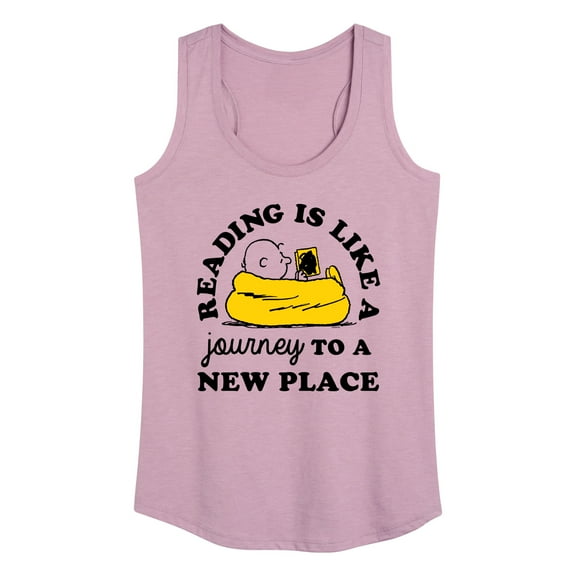 Peanuts - Reading Is Like A Journey To A New Place - Women's Racerback Tank Top