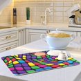thumbnail image 6 of Yayeee Dish Drying Mat for Kitchen Counter 16"x18" Microfiber Absorbent Pad, Colorful Psychedelic, 6 of 7