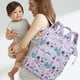 thumbnail image 4 of Mochila ligera de nailon para estudiantes - 38x26x18cm, rosa/verde/morado/azul, compartimentos múltiples y bolsillo para botella de agua, 4 of 6