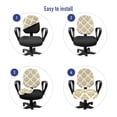 thumbnail image 4 of Damask Office Chair Slipcover, Baroque Victorian Design with Floral Swirls Dots for Classical Lovers, Protective Stretch Decorative Fabric Cover, Standard Size, Yellow and White, by Ambesonne, 4 of 5
