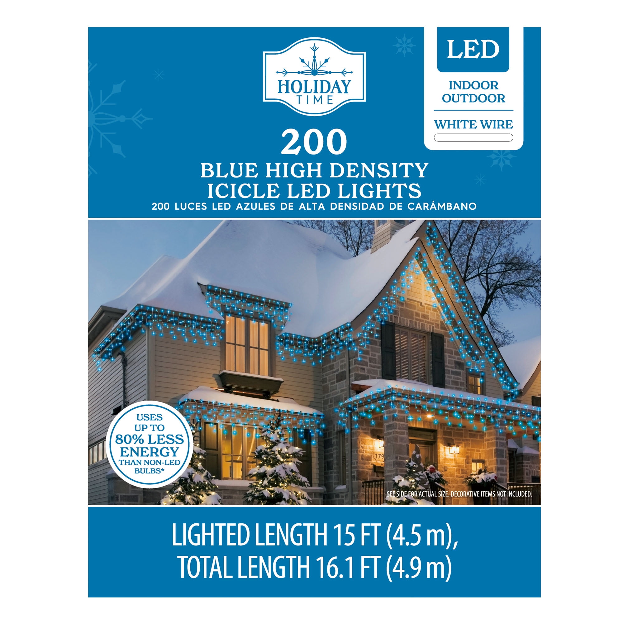 Holiday Time - Brandclub - 200-Count Blue LED High-Density Icicle