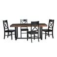 thumbnail image 3 of 5-Piece Wood Farmhouse Dining Set - Mahogany and Black, 3 of 4