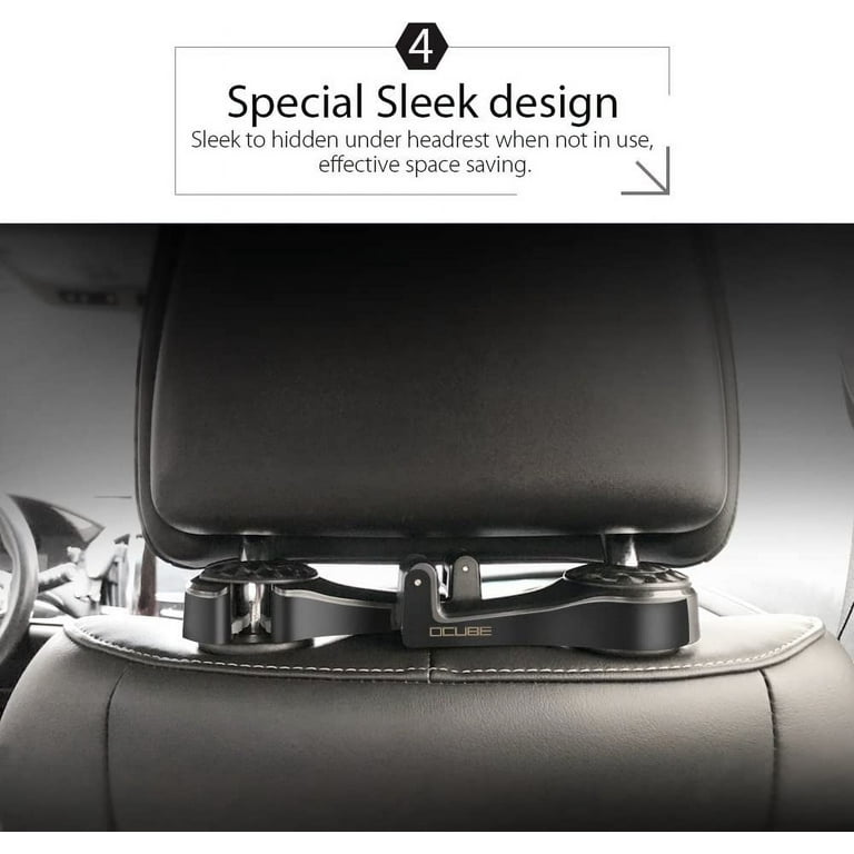 2 Pack Car Headrest Hooks Car Seat Hooks With Locking Design Universal Car  Headrest Hook Hanger Holder Car Seat Hooks With Mobile Phone Holder F