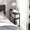 thumbnail image 3 of Mesa auxiliar Homedawn M-LBZ62B3 de 2 niveles con soporte para estantes, color negro, 3 of 9