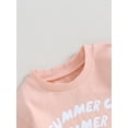 thumbnail image 6 of Biekopu Baby Shorts Set, Short Sleeve Crew Neck Letters Printed T-shirt with Shorts 2-piece Outfit, 6 of 9