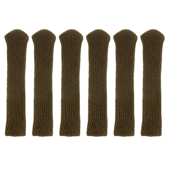Unique Bargains 6Pack Door Handle Covers, Brown Polyester Knitted Anti-Scald Door Knob Protector