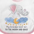 thumbnail image 4 of Inktastic My Grandpa Loves Me to the Moon and Back Elephant Family Boys or Girls Baby Bib, 4 of 4