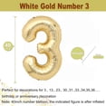 thumbnail image 2 of Globo Yeodong número 3 en oro blanco de 1 m para fiesta de tercer cumpleaños, 2 of 7