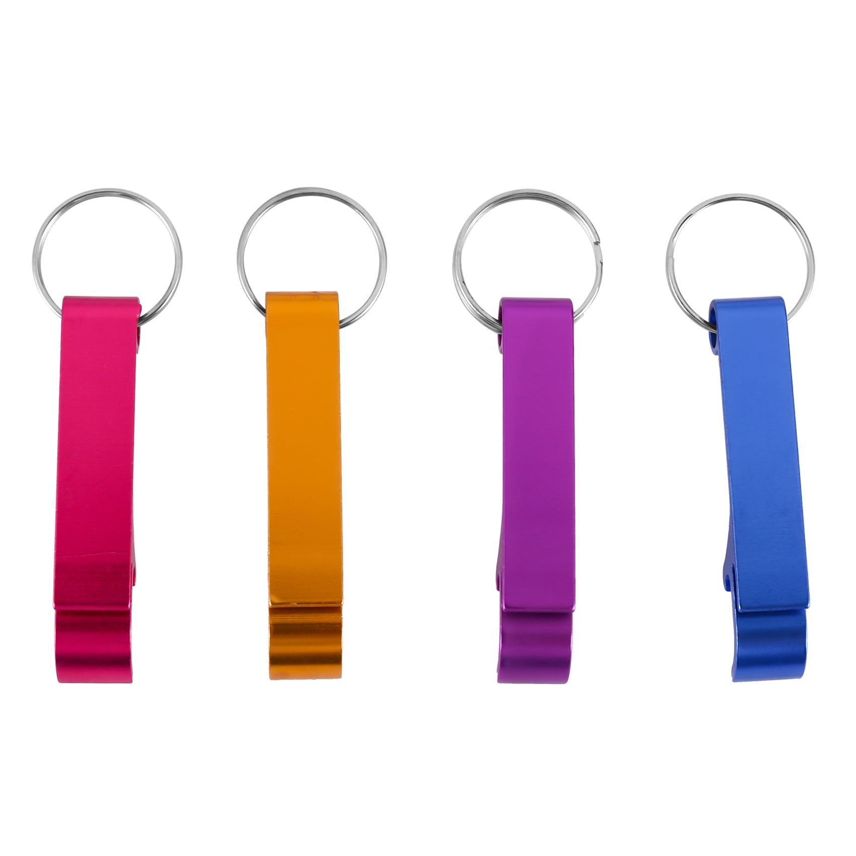 100Pcs 8 Color Metal Bottle Opener, Split Key Ring Chain Keychain Bulk Aluminum Pocket Claw Bar Soda Beer Bottle Opener
