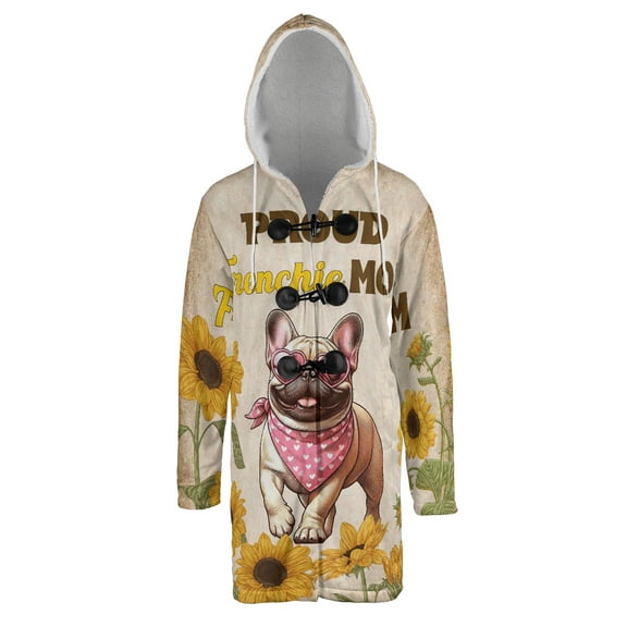 Proud French Bulldog Mom Happy Mother's Day with Love All Over Print 3D Hooded Duffle Toggle Coat Dog Lover Gifts - 02003