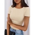 thumbnail image 5 of Remera PRETTYGARDEN 2025 Verano de Punto Acanalado Ajustada, 5 of 5