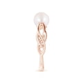 thumbnail image 3 of ANGARA Japanese Akoya Cultured Pearl Interlaced Shank Engagement Ring in 14K Rose Gold for Women | June Birthstone, Birthday, Anniversary, Jewelry Gift for Women | Pearl Ring, 3 of 9