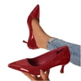 thumbnail image 5 of RoamHome Women's 6cm Stiletto Pumps Pointed Toe Slip-On Office Work Shoes Fashion Sexy Commute High Heels, 5 of 5