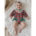 thumbnail image 6 of BemeyourBBs Baby Girls Christmas Romper, Long Sleeve Crew Neck Embroidery Bodysuit, 6 of 9