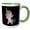 Green/White, variant on 3drose, Cute Little Pink Dab Dabbing Unicorn on Black Background, 11oz Two-tone Green Mug