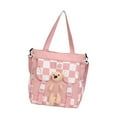 thumbnail image 4 of Bolso bandolera jinwen Bolso de mano de peluche Gran capacidad con cierre de cremallera, 4 of 8