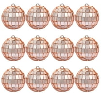 KOYPTL Christmas Balls Ornaments,12 pcs Foam Shatterproof Balls,Disco Mirror Glitter Christmas Tree Bulbs For Xmas Tree Holiday Wedding Party Decorations (1.18 Inch Rose Gold)
