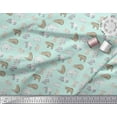 thumbnail image 3 of Soimoi Green Viscose Chiffon Fabric Bear & Rabbit Animal Decor Fabric Printed Yard 42 Inch Wide, 3 of 3