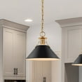 thumbnail image 2 of Nuvo Lighting Outpost 1 Light Medium Pendant Matte Black with Burnished Brass, 2 of 6