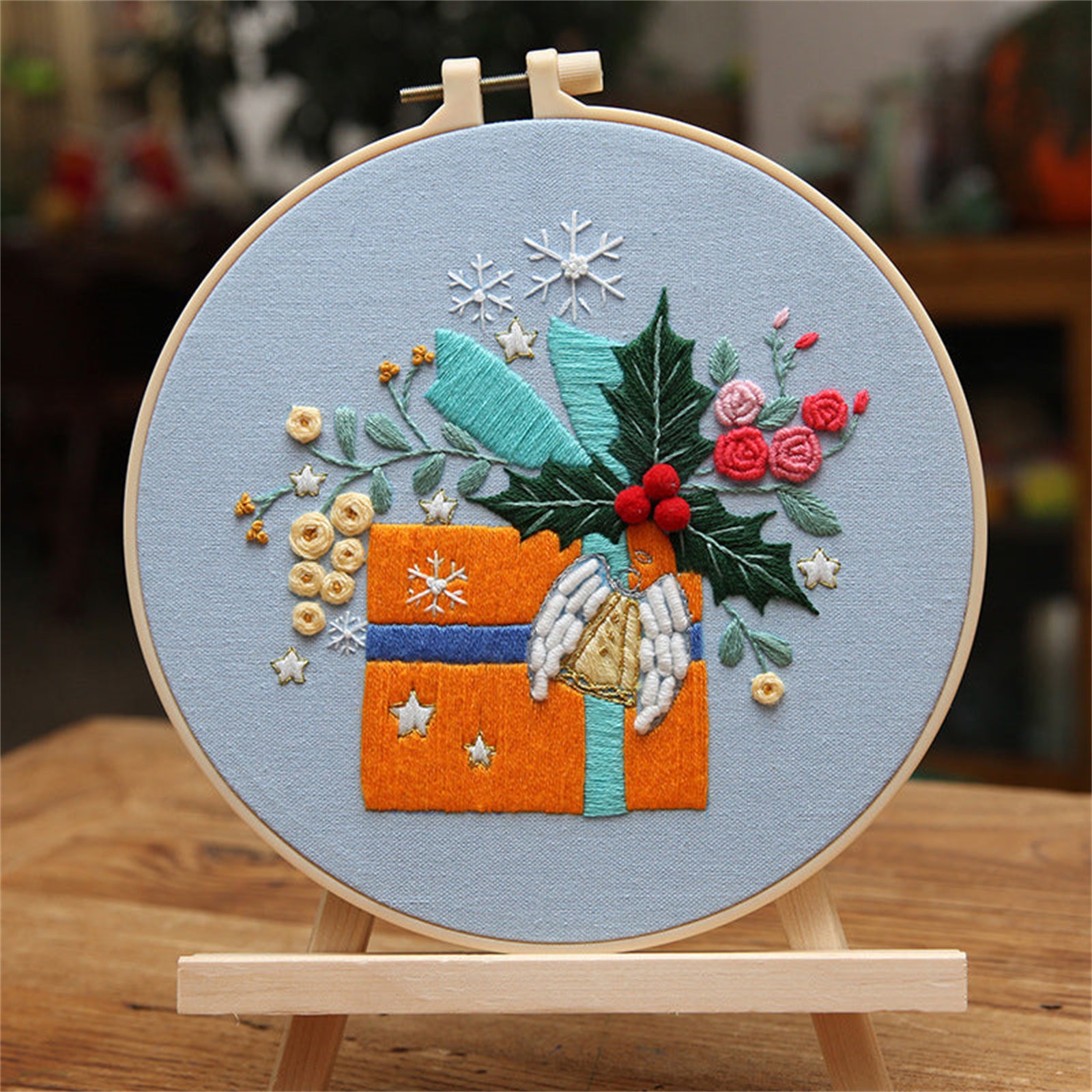 Holzkary DIY Christmas Embroidery Desktop Wall 3D Art Embroidery ...