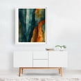 thumbnail image 2 of Rust and Teal - India Painting Abstract Modern Art Geometric Minimalist Nature Pattern Autumn White Framed Wall Art Print 24 x 30 inches, 2 of 3