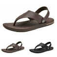 thumbnail image 3 of CPNG Men Flip Flops Leather Open Toe Thong Sandals Fashion Comfy Orthopedic Sandals Slip-on Indoor Outdoor Beach Flip-Flop Sandals Toe Corrector Slippers, 3 of 6