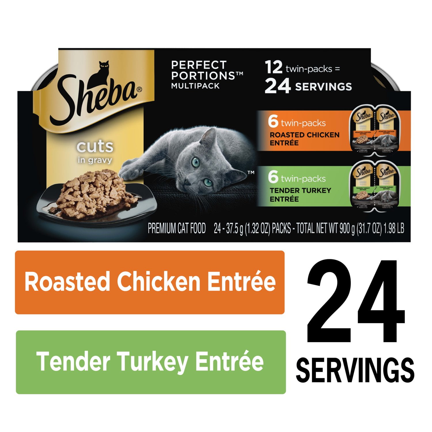 Sheba Select Slices Cat Food Tray with Chicken in Gravy 85g