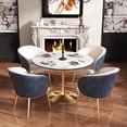 thumbnail image 2 of GVN Dining Room Table,Dining Table,Living Room Dining Table, White Round Table With Gold Legs 80Cm For Kitchen, Dining Room, Living Room, 2 of 5