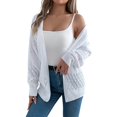 thumbnail image 1 of Women's Lightweight Lace Knit Open Front Cardigan Long Sleeve Oversized Sweater Coat For Spring Fall Winter Seasons, 1 of 8