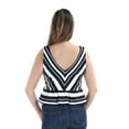 thumbnail image 3 of BAR III Womens Black Striped Sleeveless V Neck Tunic Top L, 3 of 3