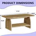 thumbnail image 3 of Hassch 2-Tier Modern Coffee Table, Center Table with Storage Shelf for Living Room, Easy Assembly, Wood Color, 3 of 6