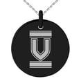 thumbnail image 1 of Stainless Steel Letter V Initial Empire Monogram Engraved Small Medallion Circle Charm Pendant Necklace, 1 of 1