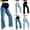Black, variant on YUANxueke Maternity Jeans for Women Straight Wide Leg Pregnancy Denim Pants Over The Belly Stretchy Jeans,Black,L