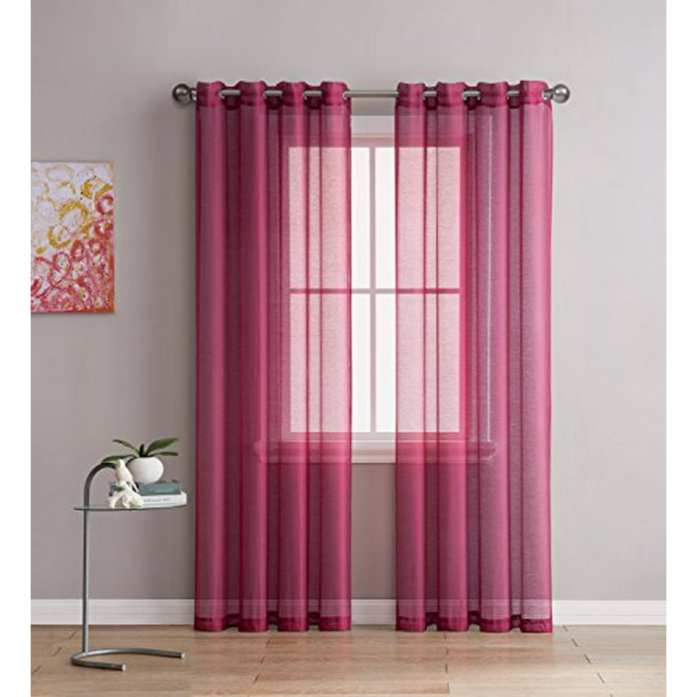 Grommet SemiSheer Curtains 2 Pieces Total Size 108 Inch Wide (54