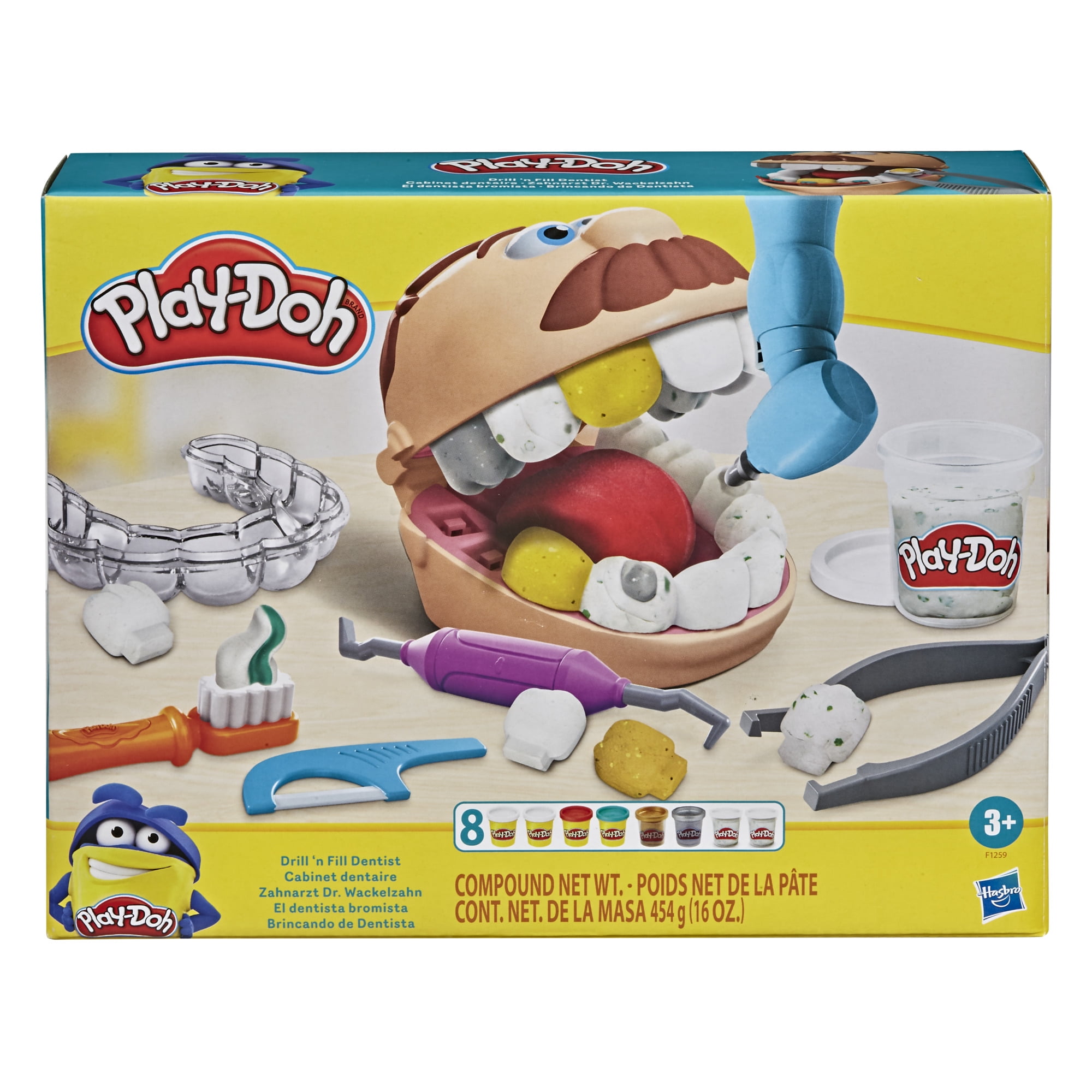 Play-Doh Drill 'n Fill Dentist, Includes 8 Cans of Compound, 16 Ounces
