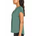 thumbnail image 3 of Banana Republic Women's Cap Sleeve V Neck Top (Green, M), 3 of 4